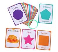 UKCOCO 49 pièces Cartes de Flash Formes Géométriques pour Garçon Fille Cartes Sensorielles Éducatives Anglais Apprentissage des Formes Jeux Cognitifs pour Garçon Fille Matériel Papier