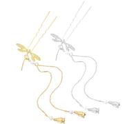 UKCOCO 4pcs Fourche à Cheveux en Alliage Forme U Pompon Libellule, Épingles Sûres Qui Ne Tirent Pas ni N’abîment Cheveux, Accessoires pour Journées Plage et Cérémonies
