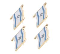 UKCOCO 4pièces Épingles De Drapeau Israélien Lot De Accessoire Décoratif Pour Vestes De Costume Et Sacs à Dos Pin Avec Emblème National