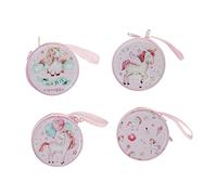 UKCOCO 4pièces Étui De Transport pour Écouteurs Mini Pochette De Voyage avec Motifs Variés à Licorne Pochette De Rangement Pratique Et