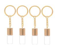 UKCOCO 4pièces Lot De Mini Porte-clés Verre Pour Parfum Pendentif à Vis Forme De Bouteille à Souhaits Contenant Vide Pour Voyage