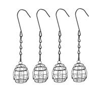 UKCOCO 4pièces Mangeoire Suspendue pour Oiseaux Sauvages Distributeur De Nourriture Métal Contenant pour Boules De Graisse Décoration pour Jardin Et Terrasse