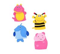 UKCOCO 4pièces Mitaines De Douche Exfoliantes Lot Pour Garçon Fille Éléphant Abeille Hippopotame Pingouin Ours