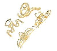UKCOCO 4pièces Pinces à Cheveux Forme de Griffes de Serpent Poisson Lot pour Femmes Design Unique Maintient Fermement les Cheveux