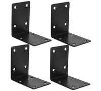 UKCOCO 4Pièces Supports Angle Inoxydable Équerres Robustes pour Renforcement de Étagères Supports Percés pour Projets de Bricolage