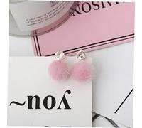 UKCOCO 5 paires Boucles Oreilles Femme Boules de Fourrure Légères Accessoires Mode Bijoux