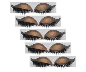 UKCOCO 5 Paires d'Autocollants Maquillage Yeux Effet « Œil Paresseux » - Stickers Fards à Paupières et Faux Cils 3D Prédécoupés - Kit Compact pour Maquillage Rapide sans Bavure Voyage