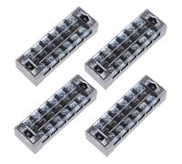 UKCOCO 5 pièces Bornier à Vis Double Rangée Bornes Isolées Cuivre Barrette de Connexion Pré-isolée avec Protection pour Équipements Électriques et Industriels