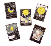 UKCOCO 5 pièces Broche Émail Ensemble de Broches Thème Tarot pour Chapeaux Écharpes et Vêtements Accessoires de Mode Résistantes et Durables
