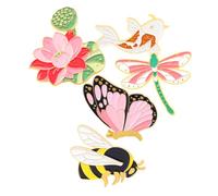 UKCOCO 5 Pièces Broches Fleur Lotus Abeille Poisson Pour Foulard Robe Cardigan Chemise Pull Châle Col