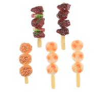 UKCOCO 5 pièces Brochettes BBQ Jouets Réalistes Fausses Grillades Légères pour Jeu Cuisine Décoration et Éducation Garçon Fille