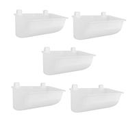 UKCOCO 5 pièces Coffret de Mangeoires Pigeon Épaissi Contenants pour Alimentation des Oiseaux Blanc