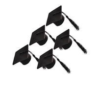 UKCOCO 5 Pièces Décoration De Chapeau De Docteur Bouteille De Vin à Pompon Pigeon Diplômé 21e Toppers Bouchons De Bouteilles De Graduation Petit Moderne Passer en Contrebande Manne Noir