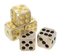 UKCOCO 5 pièces Dés Cuivre Solides Petits Dés de Jeu Compacts Accessoires pour Jeux de Société et Bars Léger pour Soirées Entre Amis Couleur Aléatoire Couleur Aléatoire