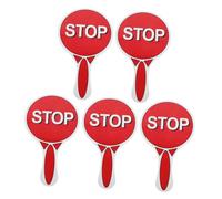 UKCOCO 5 Pièces Lot de Panneaux Stop Rouge et Vert Signalisation Manuelle de Sécurité Routière pour Jeux et Éducation Maternelle et Primaire