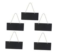 UKCOCO 5 pièces Mini Tableau Noir Suspendu Bois avec Cadre Étroit Tableau Ardoise pour Message Décoratif Mariage Fête Restaurant Panneau Craie Réutilisable