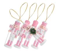 UKCOCO 5 pièces Nutcracker Pendant Set Naturel Décorations Suspendues pour Maison Bureau et Voiture Figurines Soldat Solide et Ambiance de Noël Festive