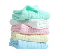 UKCOCO 5 pièces Serviettes de Visage Réutilisables pour Coton Lot de Lingettes et Absorbantes Serviettes Mousseline de Coton pour Garçon Fille Hygiène et Confort Assuré