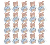 UKCOCO 50 Boîtes à Dragées pour Shower Ours Bleu Pliables en Papier Mini Boîtes Présents pour Fête D’anniversaire Bébé Coffret Souvenir 3d Ours pour Baptême et Naissance