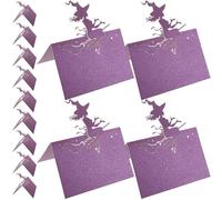 UKCOCO 50 Pièces Cartes de Table Espace Suffisant pour Nom et Numéro de Table Halloween Sorcière en Papier Élégantes et Pratiques Couleur Pourpre pour Mariage et Fête