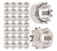 UKCOCO 50 pièces Écrous Hexagonaux Acier Inoxydable avec Rondelle Dentée Externe Écrous de Serrage Antivol Résistants Corrosion pour Fixation Industrielle et Bricolage