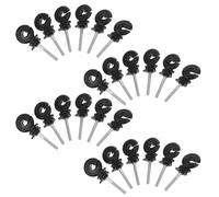 UKCOCO 50 Pièces Isolateur de Clôture Électrique Agrafes pour Clôture en Fil de Fer pour Ferme et Usage Extérieur Métal à Visser 3,5 Pouces Noir et Barre D’Armature