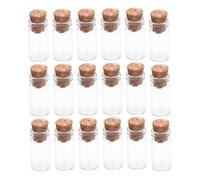 UKCOCO 50 pièces Lot Mini Bouteilles Verre avec Bouchons Liège Flacons Transparents DIY pour Messages Décoration Mariage Naissance et Coffret Cadeau