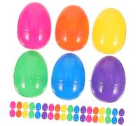 UKCOCO 50 pièces Œufs de Pâques Colorés Plastique Remplissables Décorations Festives Miniatures Boîtes Vides pour Bonbons et Jouets Garçon Fille