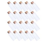 UKCOCO 50pièces Lot de Mini Bouteilles Verre Transparentes avec Bouchon Liège Petits Bocaux Décoratifs pour Messages Bricolage Mariage et Fête