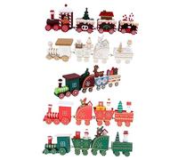 UKCOCO 5pièces Décoration De Gâteau Bois De Train De Noël Ornements Festifs pour Maison Et Anniversaire Décor De Bureau Sapin