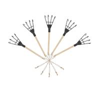 UKCOCO 5pièces Râteau De Jardin à Main à Quatre Dents Fer Outil De Jardinage Portatif Petit Râteau à Désherber pour Creuser Et Aérer Le Sol