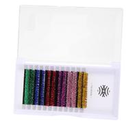 UKCOCO 6 Faux Cils Colorés Paillettes Extensions de Cils Glitter pour Cosplay Halloween et Fêtes Confortables et Éblouissants Conviennent à Toutes Femmes Couleur Couleur Aléatoire