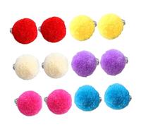 UKCOCO 6 paires Boucles Doreilles Clips Garçon Fille Boules Peluche Colorées Non Percées Confortables pour Petites Accessoires Mode