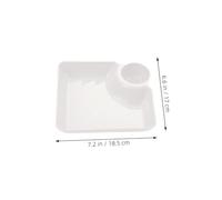 UKCOCO 6 Pièces Assiettes Compartimentées PP Résistantes pour Service Collation avec Diviseur Plateau de Portion pour Chips Sauce Légumes et Bonbons Blanc