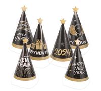 UKCOCO 6 pièces Chapeaux Papier Nouvel An Noir Or Accessoires de Fête et Confortables Décorations et pour Soirée Réveillon