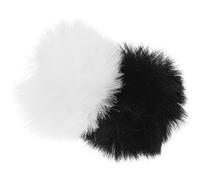 UKCOCO 6 pièces Couvre Microphone Extérieur Bonnette Vent et Filtre Bruit pour Enregistrement Plein Air Housse Réutilisable Mousse Furry Noir et Blanc