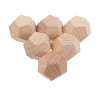 UKCOCO 6 Pièces Dés Bois Brut Faces Non Finis pour Jeux de Société et Loisirs Créatifs DIY Cubes Bois Polyvalents pour Jeux de Rôle et Outils Pédagogiques