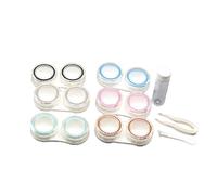 UKCOCO 6 pièces Étui Lentilles Contact Transparent avec Ventouse et Pince Boîtier de Rangement Portable pour Voyage et