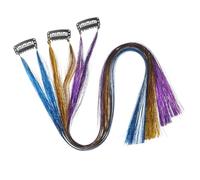 UKCOCO 6 pièces Extensions Tinsel Colorées Mèches Brillantes Légères Faciles à Poser Accessoires Cheveux Pailletés et Filles