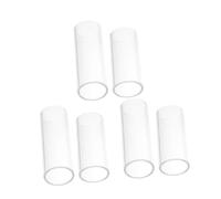 UKCOCO 6 Pièces Guitar Slide Ring Set Transparent Glass Finger Sliders For Acoustic Electric Guitar Blues Jazz Country Music Performance