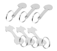 UKCOCO 6 pièces Jetons de Caddie Métalliques Résistants avec Porte Clés Anneaux Jetons pour Chariot de Courses Roulettes Décoration Multifonctionnelle Antirouille