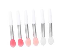 UKCOCO 6 pièces Kit Pinceaux Maquillage Lèvres Silicone Multifonction Applicateur Rouge à Lèvres Portable Tête Translucide Rose Chair et Rouge Pastèque Outil Cosmétique pour Salon ou
