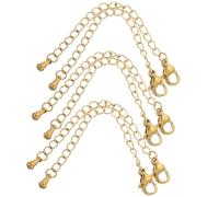 UKCOCO 6 pièces Lot de Chaînes Rallonge Bracelet Acier Inoxydable avec Fermoir Mousqueton Agrandisseur Chaîne pour Bijoux DIY Accessoires Polyvalents pour Fabrication Bracelets