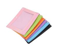 UKCOCO 6 pièces Lot de Pochettes à Crayons et Porte Documents Oxford avec Fenêtre Transparente pour Classeurs à Anneaux et Grand Volume pour Étudiants et Bureau