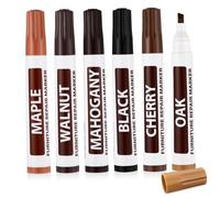 UKCOCO 6 pièces Marqueurs de Retouche Meubles Peinture Correctifs Dissimulent Rayures Usures Couleurs pour Réparation Mobilier