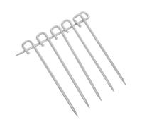 UKCOCO 6 pièces Piquets de Tente Acier Résistants Piquets Sol Ronds Lourds et Antivent pour Camping Randonnée et Fixation Bâches