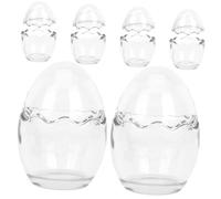 UKCOCO 6 pièces Porte Bougies Verre Transparent Oeuf Support à Bougie Thé pour Décoration de Maison