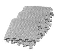 UKCOCO 6 pièces Tapis Mousse EVA Épais Antidérapant Motif Tapis Puzzle Patchwork Coussin Amortissant pour Gym Salle de Danse Gris