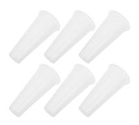 UKCOCO 6 Pièces Vase Funéraire de Cimetière Blanc en Plastique, Stable | Large Ouverture, Base Étroite, Fond Plat, Résistance aux Intempéries, pour Arrangements Floraux Funéraires Extérieurs