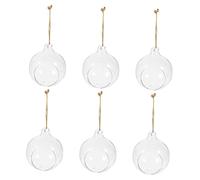 UKCOCO 6 Pièces Vase Suspendu Transparent avec Bougeoirs Forme de Boule Support pour Plantes et Décoration DIY